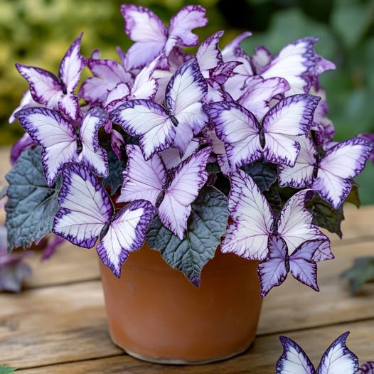 Begonia 'Moonlight Butterfly' - Purple and White