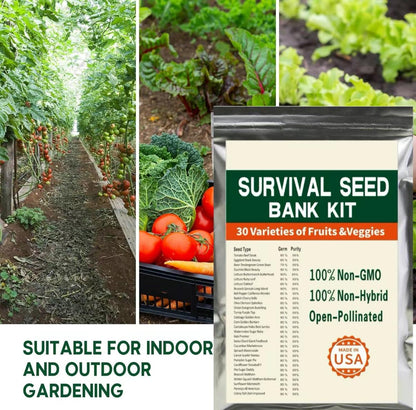 Open Seed Vault 30,000 Non GMO Heirloom Vegetable Seeds - 30 Variety Pack for Gardening, Survival Gear, and Emergency Supplies Kit-seeds