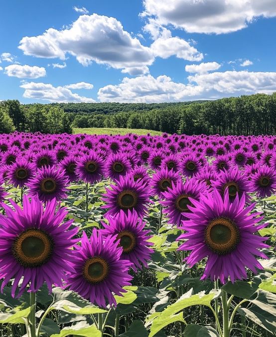 Purple Sunflower Field 'Violet Glow'