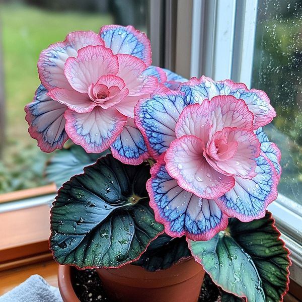 Beautiful Begonia Blooms（Pink & Blue）