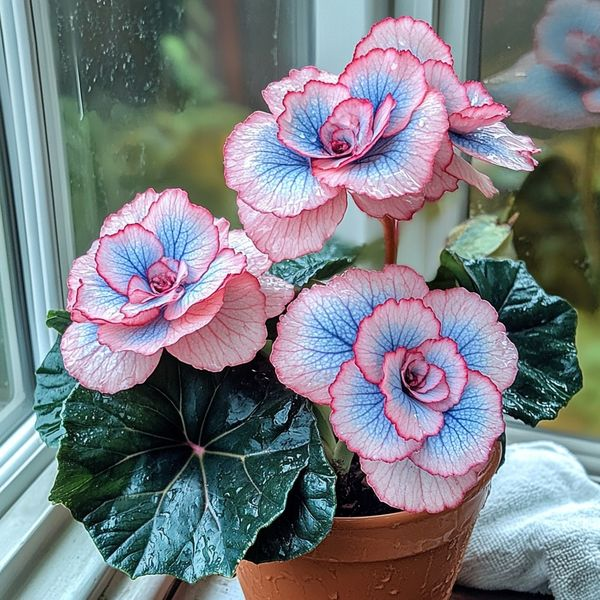 Beautiful Begonia Blooms（Pink & Blue）