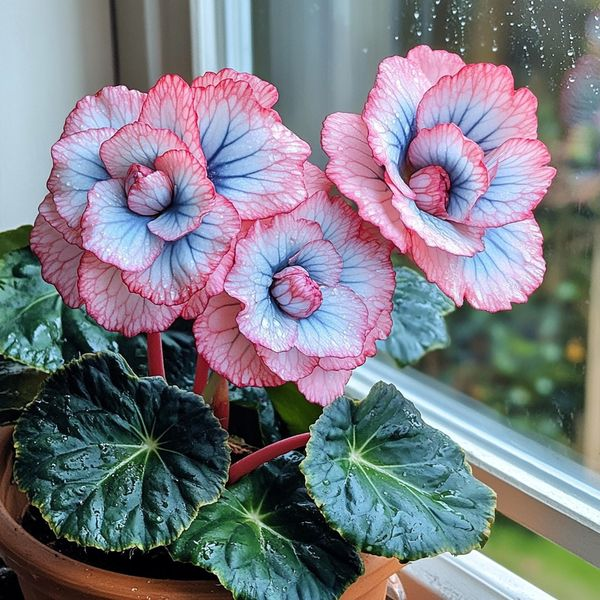 Beautiful Begonia Blooms（Pink & Blue）