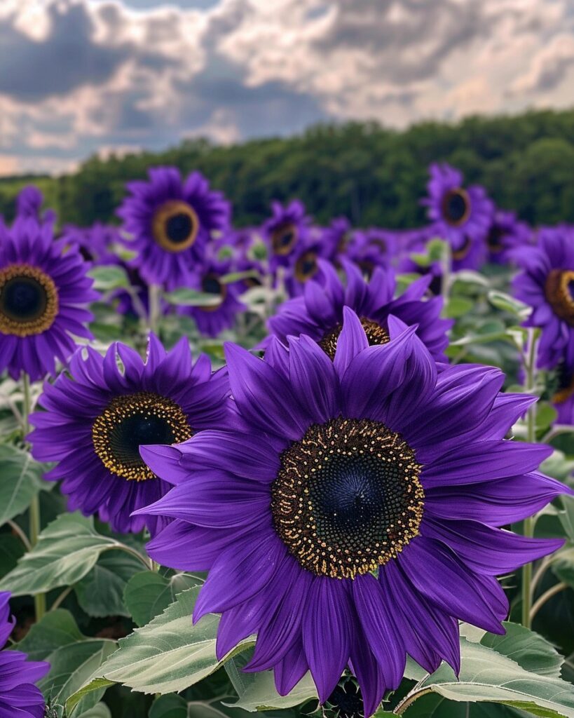 Purple Sunflower Field 'Violet Glow'